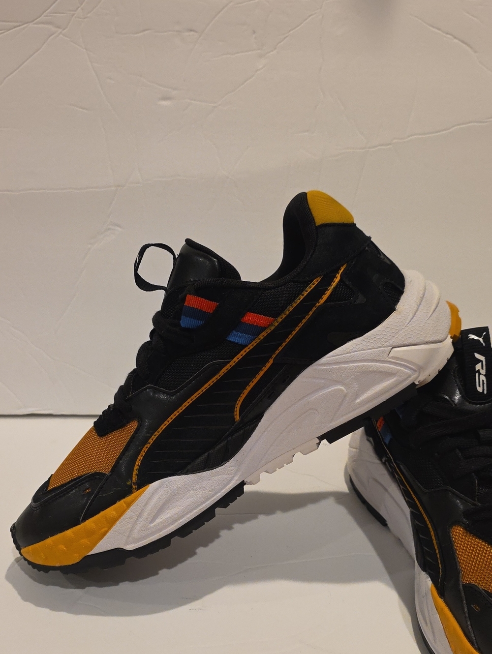 Rare Men's Black & Gold Yellow Racing-Inspired Sneakers BMW RS M SERIES Size 10 - Picture 8 of 16